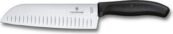 Ніж кухонний Victorinox SwissClassic, Santoku, ребр. лезо, 17 cm, чорний, блістер 6.8523.17B фото