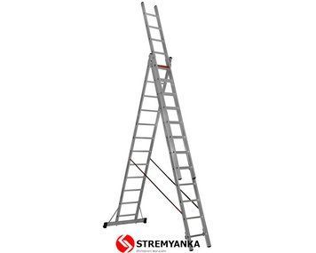 Трехсекционная алюминиевая лестница Triomax Pro VIRASTAR 3x12 ступеней TS205 фото