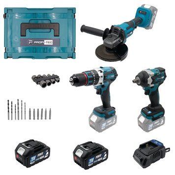 Акумуляторний набір PROFI-TEC Combo Set 3/8 20В (DTW500BL, DHP485BL, PGA202) (2хPT2040MP (4.0Aг) 006737P фото