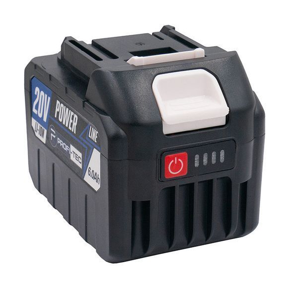Аккумуляторная батарея PROFI-TEC PT2060HE POWERLine (20 В / 6.0 Ач, высокотоковая, с индикатором) 006094P фото