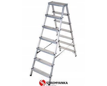 Двухсторонняя алюминиевая стремянка VIRASTAR Step Stool 2x7 ступеней, 125 кг DR125ALDD7 фото