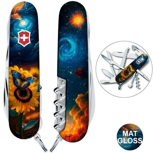 Складной нож Victorinox HUNTSMAN UKRAINE Звездная бабочка 1.3713.3.T3240pw 1.3713.3_T3240pw фото