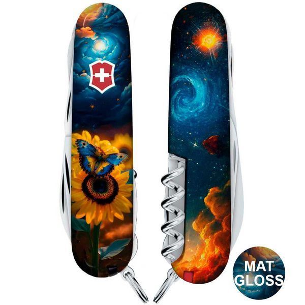 Складной нож Victorinox HUNTSMAN UKRAINE Звездная бабочка 1.3713.3.T3240pw 1.3713.3_T3240pw фото