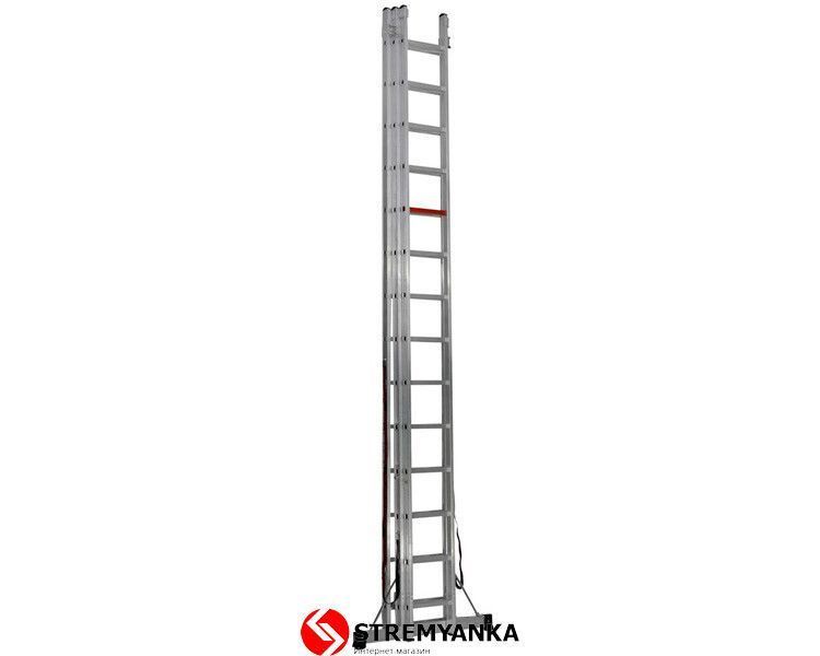 Трисекційна алюмінієва драбина Triomax Pro VIRASTAR 3x14 ступенів TS220 фото