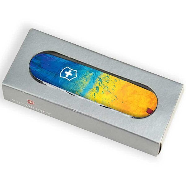 Складной нож Victorinox HUNTSMAN UKRAINE Желто-синий рисунок 1.3713.7.T3100pw 1.3713.7_T3100pw фото