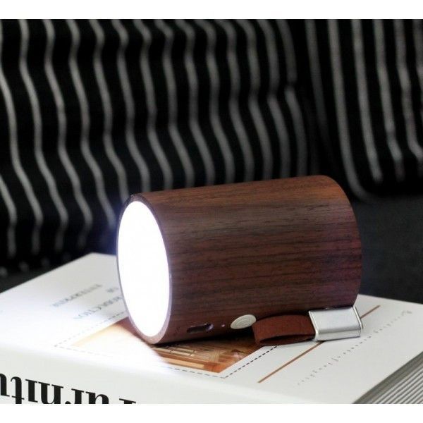 Портативний Bluetooth-динамік із вбудованим світильником Gingko Drum, дерево горіх (G020WT) G020WT фото