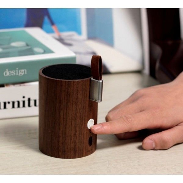 Портативний Bluetooth-динамік із вбудованим світильником Gingko Drum, дерево горіх (G020WT) G020WT фото