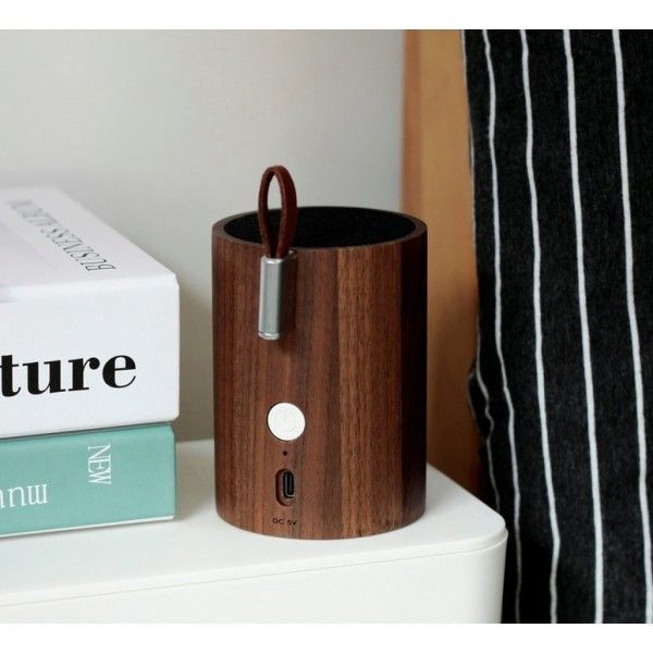 Портативний Bluetooth-динамік із вбудованим світильником Gingko Drum, дерево горіх (G020WT) G020WT фото