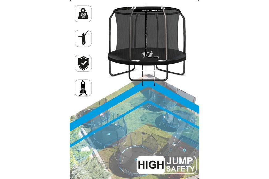 Батут THUNDER INSIDE ELITE з внутрішньою сіткою 6 футів 183 см чорний INSIDE-ELITE-6FT-BLACK фото