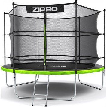 Батут Zipro Jump Pro з внутрішньою сіткою 10 футів 312 см чорно-зелений 5902659840677 фото