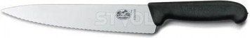 Ніж кухонний обробний Victorinox Fibrox 22 см, серрейтор, чорний 5.2033.22 фото