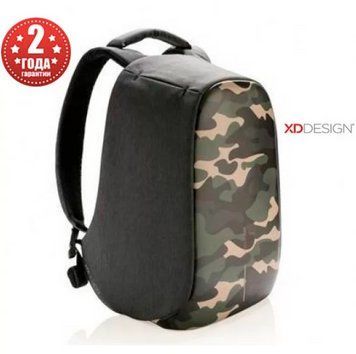 Рюкзак антивор городской XD Design Bobby Compact 14", Camouflage Green (P705.657) P705.657 фото