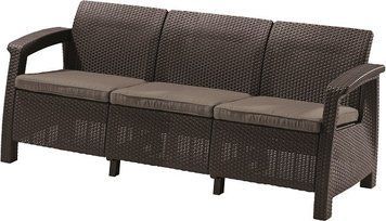 Софа садовая пластиковая Keter Corfu love seat max, коричневая 8711245158297 фото