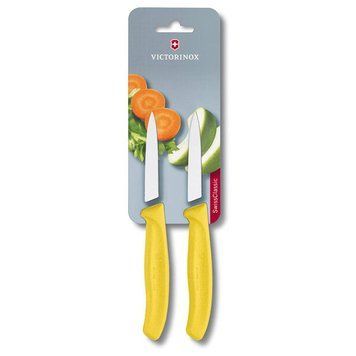 Набор ножей кухонных Victorinox SwissClassic, 8см, 2шт. в блистере,желтые 6.7606.L118B 6.7606.L118B фото