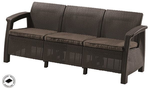 Софа садовая пластиковая Keter Corfu love seat max, коричневая 8711245158297 фото