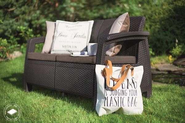 Софа садовая пластиковая Keter Corfu love seat max, коричневая 8711245158297 фото