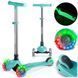 Дитячий самокат триколісний Ricokids Glow бірюзовий 765700 фото 1