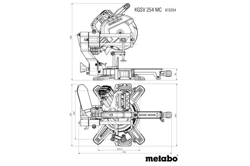 Торцювальна пила з протяжкою Metabo KGSV 254 MC (Безкоштовна доставка) 615254000 фото
