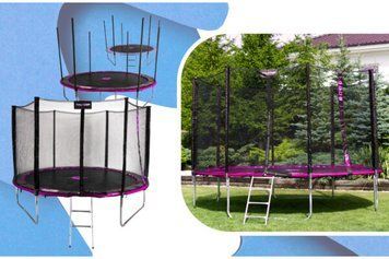Батут THUNDER OUTSIDE PRO з зовнішньою сіткою 12 футів 366 см чорно-рожевий OUTSIDE-PRO-12FT-PINK OUTSIDE-PRO-12FT-PINK фото
