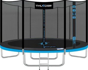 Батут THUNDER OUTSIDE PRO з зовнішньою сіткою 14 футів 427 см чорно-блакитний OUTSIDE-PRO-14FT-BLUE фото