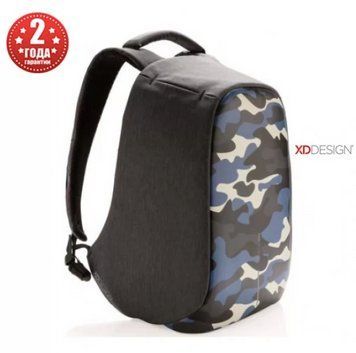 Рюкзак антивор городской XD Design Bobby Compact 14", Camouflage Blue (P705.655) P705.655 фото