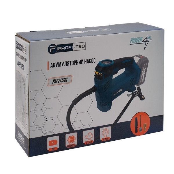 Акумуляторний насос PROFI-TEC PAP2012BL POWERLine (2 х 4.0 Ач, зарядний пристрій) 005901P фото