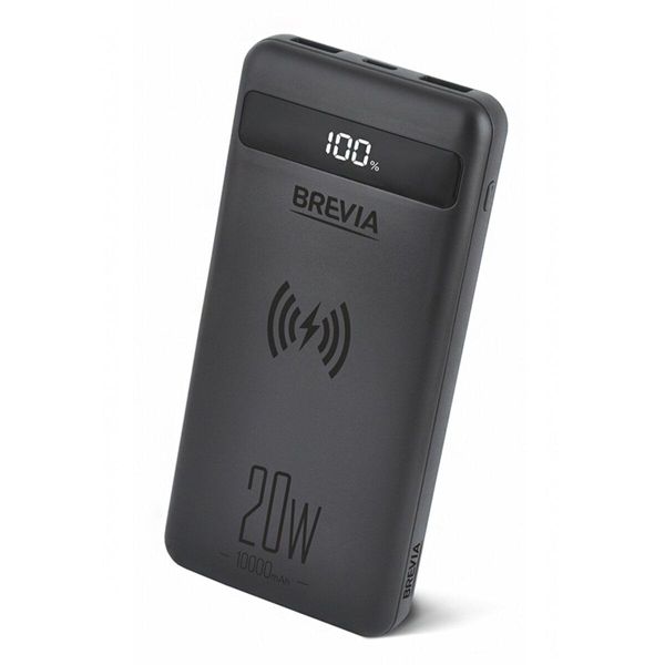 Повербанк (Power Bank) Brevia 10000mAh 20W Wireless Qi10W Li-Pol, LCD 45118L фото