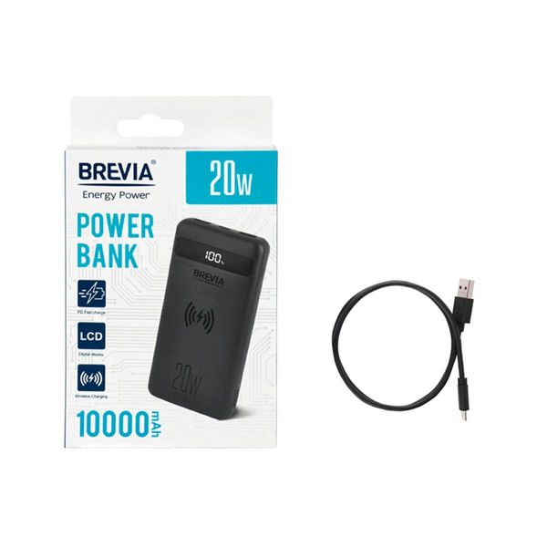 Повербанк (Power Bank) Brevia 10000mAh 20W Wireless Qi10W Li-Pol, LCD 45118L фото