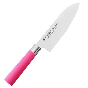 Кухонний ніж Сантоку 170 мм Satake Macaron Pink (807-265) 807-265 фото