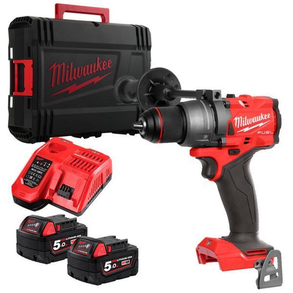 Дриль-шуруповерт акумуляторний безщітковий MILWAUKEE, M18 FDD3-502X, 158Нм (зарядний пристрій М12-18 FC, 2 акумулятори М18 В5 5А 4933479863 фото