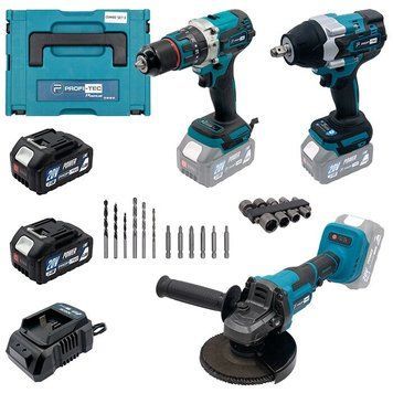 Акумуляторний набір інструментів PROFI-TEC Combo Set 3/4 POWERLine (DHP485BL, PGA202BL, DTW800BL) (2PT2040MP 006301P фото