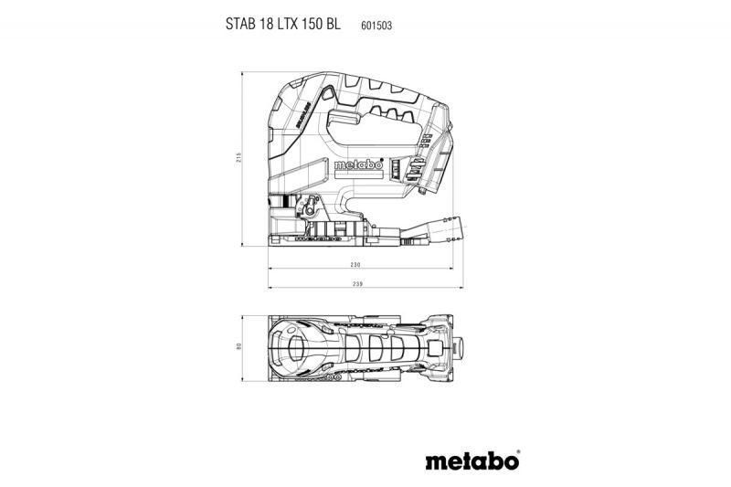 Аккумуляторный лобзик Metabo STAB 18 LTX 150 BL Каркас MetaBox 601503840 601503840 фото