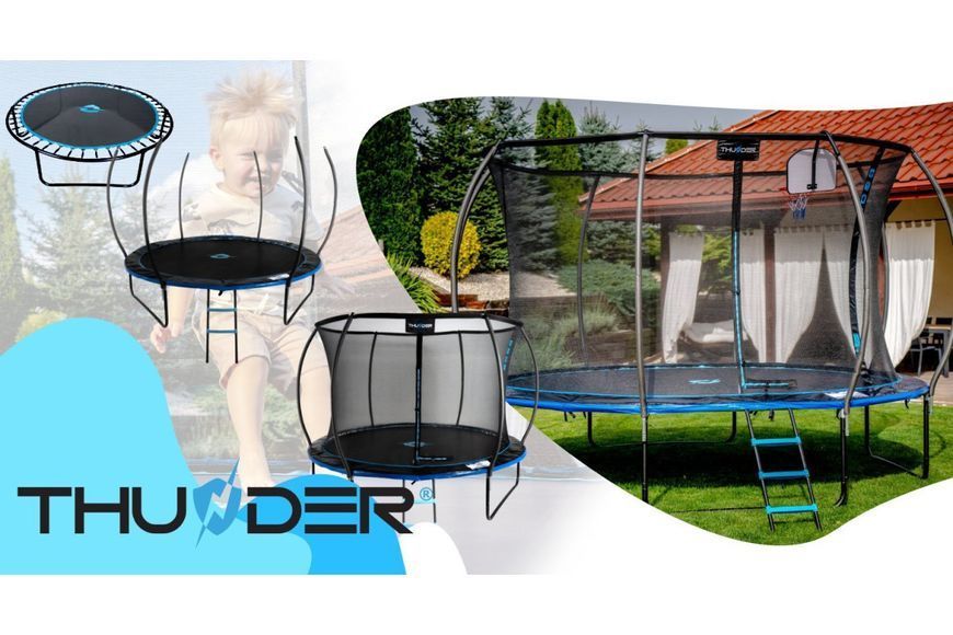 Батут THUNDER INSIDE ULTRA з внутрішньою сіткою 14 футів 435 см чорно-блакитний INSIDE-ULTRA-14FT-BLUE INSIDE-ULTRA-14FT-BLUE фото