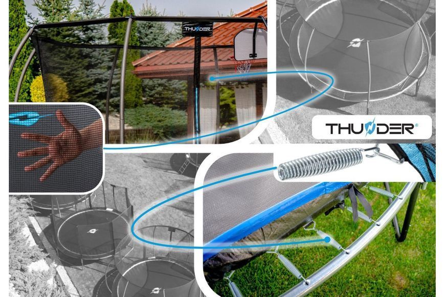 Батут THUNDER INSIDE ULTRA з внутрішньою сіткою 14 футів 435 см чорно-блакитний INSIDE-ULTRA-14FT-BLUE INSIDE-ULTRA-14FT-BLUE фото