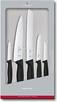 Набір кухонних ножів Victorinox SwissClassic, 5 шт., чорний 6.7133.5G фото