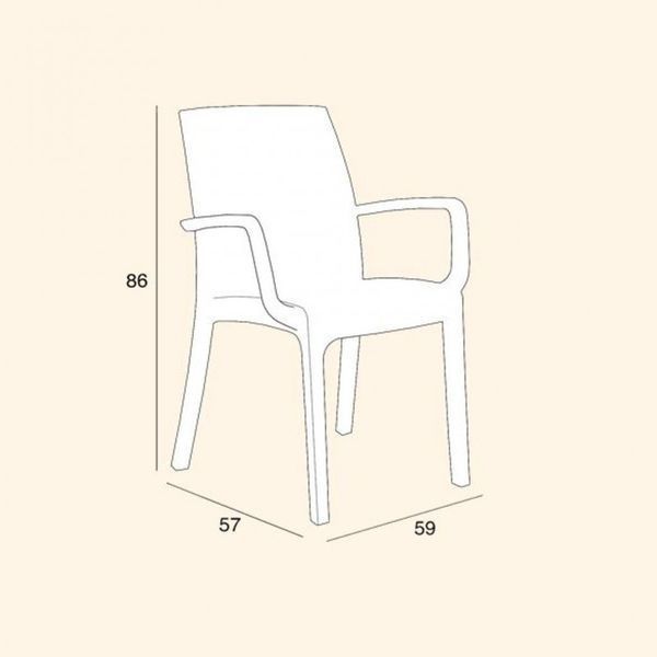 Стул садовий пластиковий BICA Verona armchair, графит 8003723491935 фото