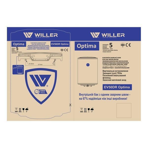 Водонагрівач WILLER EV50DR optima EV50DR optima фото