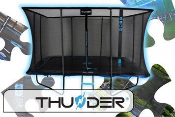 Батут THUNDER OUTSIDE PHENOM з зовнішньою сіткою 8 х 12 футів чорно-блакитний OUTSIDE PHENOM 8FTX12FT OUTSIDE PHENOM 8FTX12FT фото