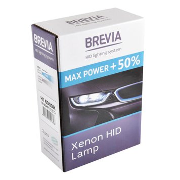 Ксенонова лампа Brevia H1 +50%, 6000K, 85V, 35W P14.5s KET, 2шт 12160MPL фото