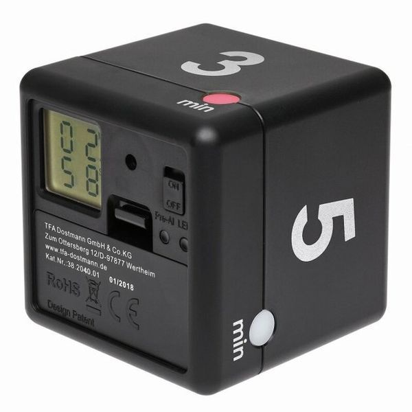 Таймер-куб цифровой TFA "CUBE-TIMER", черный (38204001) 38204001 фото