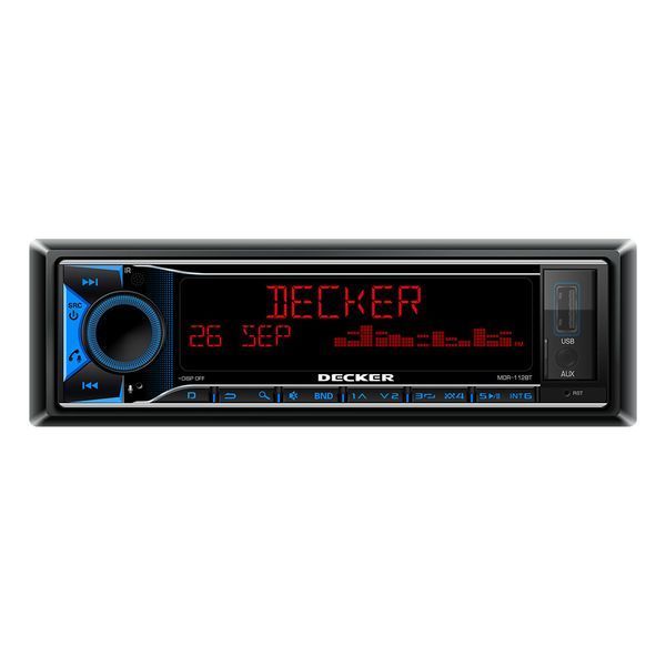 Автомагнітола 1Din Decker MDR-112 Bluetooth Multicolor НФ-00005411 фото