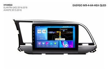Штатна автомагнітола EasyGo M9-4-64-HEA QLED Hyundai Elantra (AD) 2016-2018, Avante 2015-2018 EG M9-4-64-HEA QLED фото