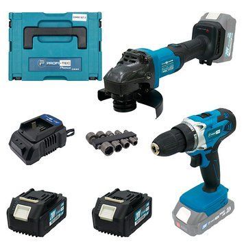 Акумуляторний набір інструментів PROFI-TEC Combo Set 2/8 POWERLine (PCD2820V, DGA201BL) (2&times;PT2040EP (4.0 Аг), 007056P фото