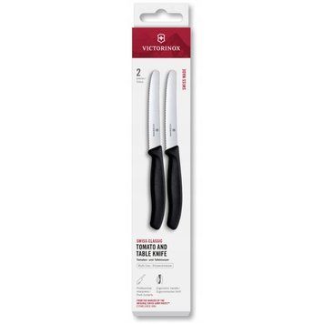 Набір ножів для томатів Victorinox Swiss Classic 2 ножа 11см хвил чорн 6.7833.2 6.7833.2 фото