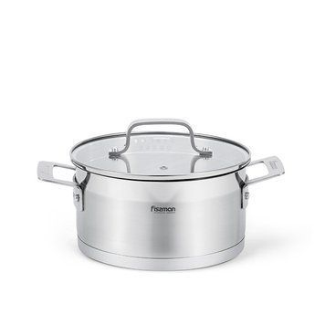 Кастрюля Fissman FOBUS 24x12 см 5,4л со стеклянной крышкой нержавеющая сталь (5388) 5388 фото
