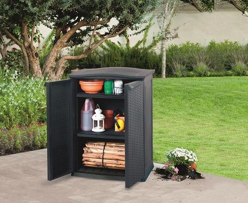 Ящик для хранения Keter RATTAN STYLE - BASE SHED Compact Garden 230 л, серый (7290103654320) 7290103654320 фото