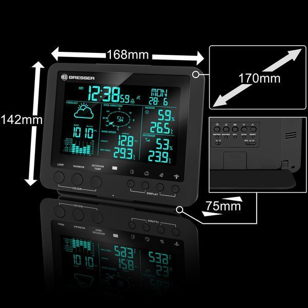 Метеостанція Bresser Weather Center 5-in-1 256 colour Professional Black (7002520CM3000) 925525 фото