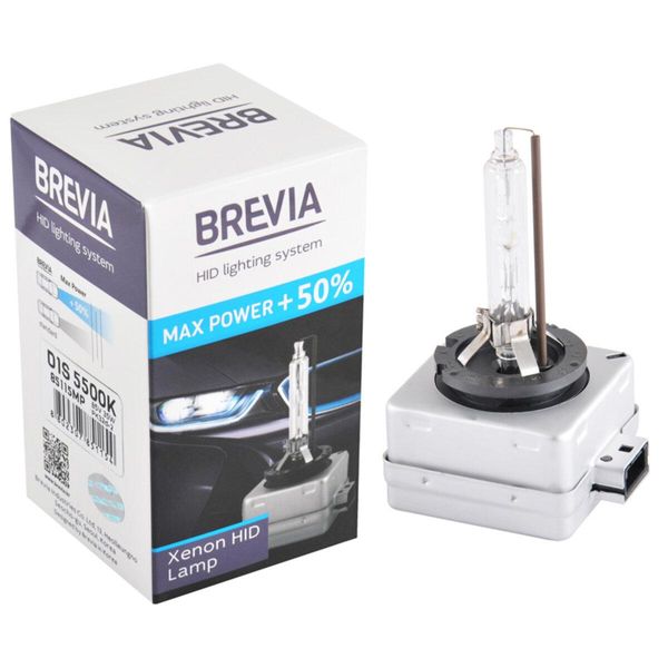 Ксенонова лампа Brevia D1S +50%, 5500K, 85V, 35W PK32d-2, 1шт 85115MPL фото