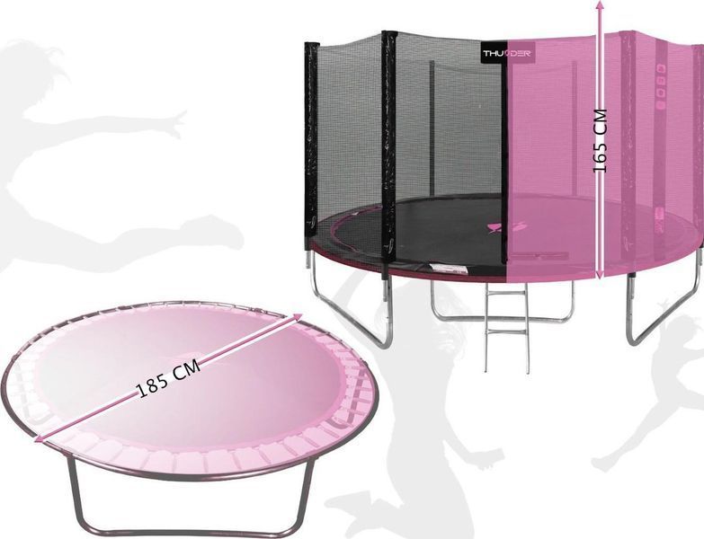 Батут THUNDER OUTSIDE PRO з зовнішньою сіткою 6 футів 183 см чорно-рожевий OUTSIDE-PRO-6FT-PINK фото