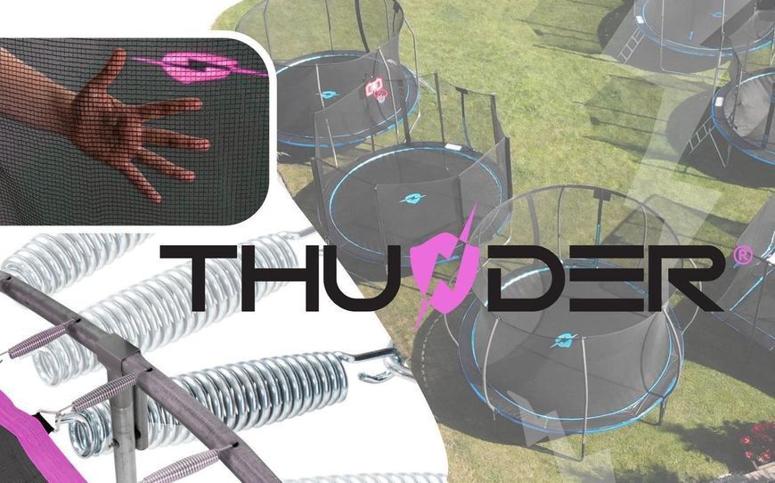 Батут THUNDER OUTSIDE PRO з зовнішньою сіткою 6 футів 183 см чорно-рожевий OUTSIDE-PRO-6FT-PINK фото